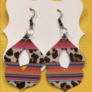 Handmade Multi-Colored Faux Leather Earrings